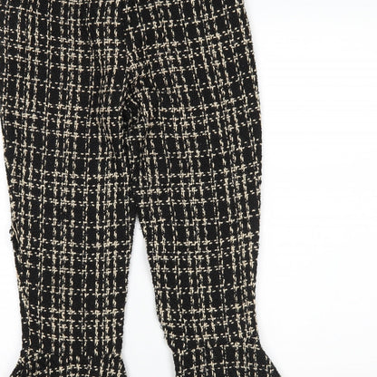 Missguided Womens Black Plaid  Trousers  Size 8 L22 in