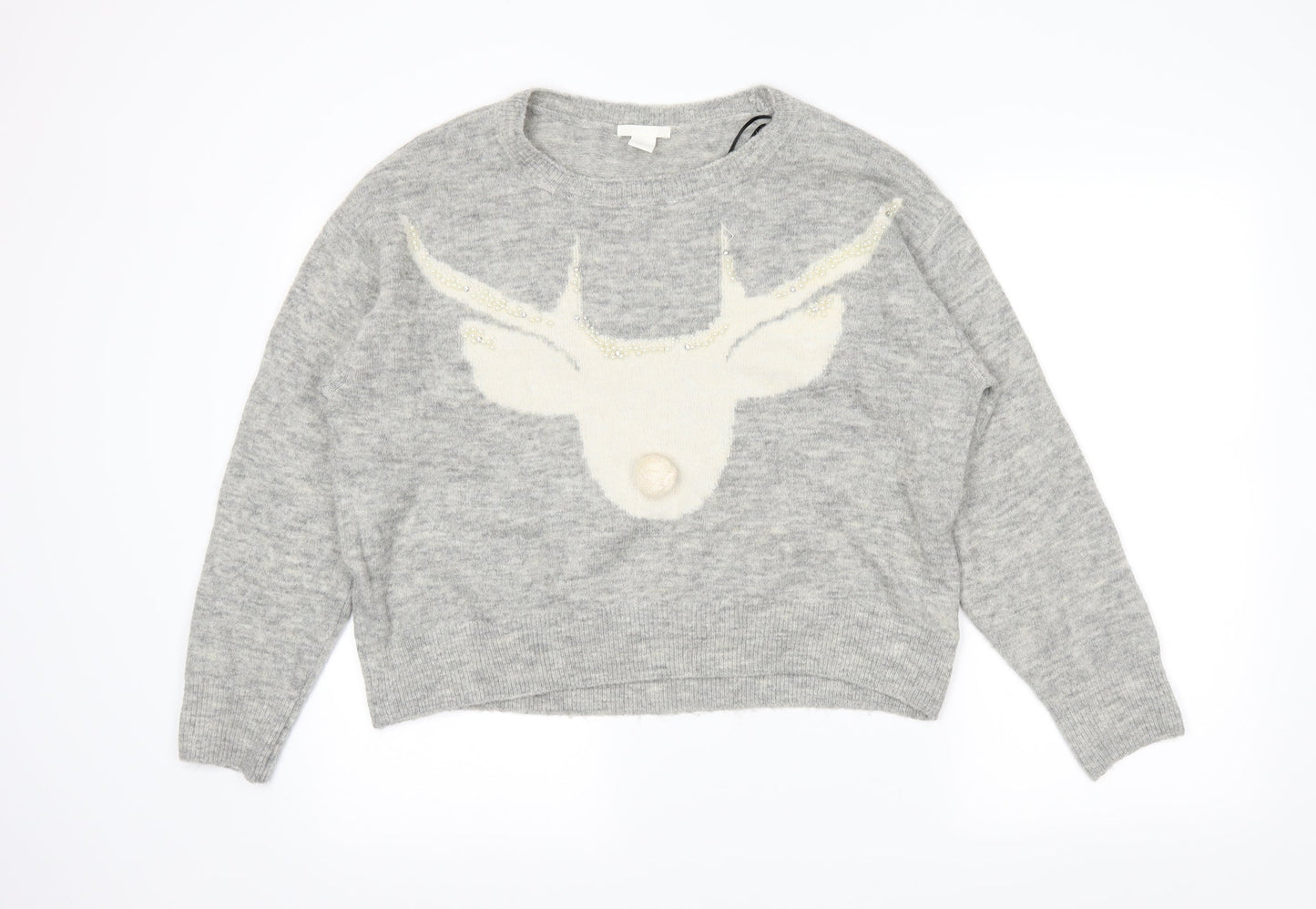 H&M Womens Grey   Pullover Jumper Size S