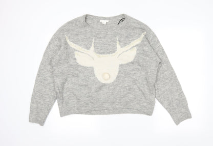 H&M Womens Grey   Pullover Jumper Size S
