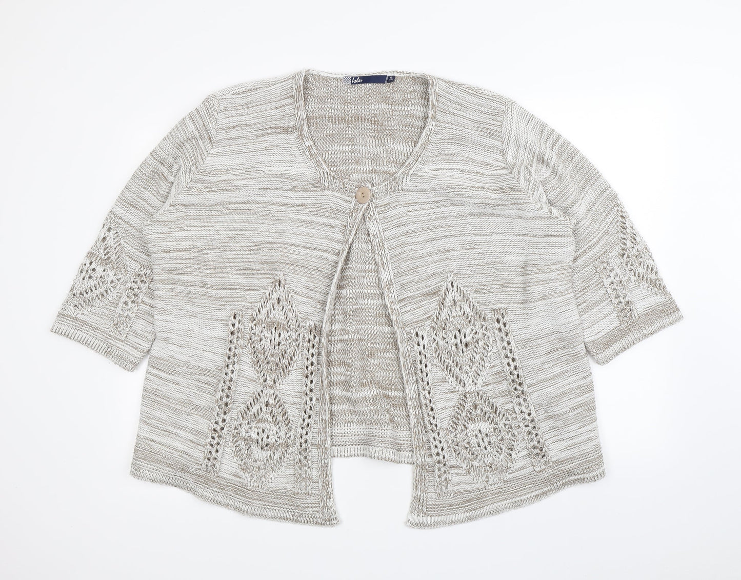 Isle Womens Beige   Cardigan Jumper Size XL