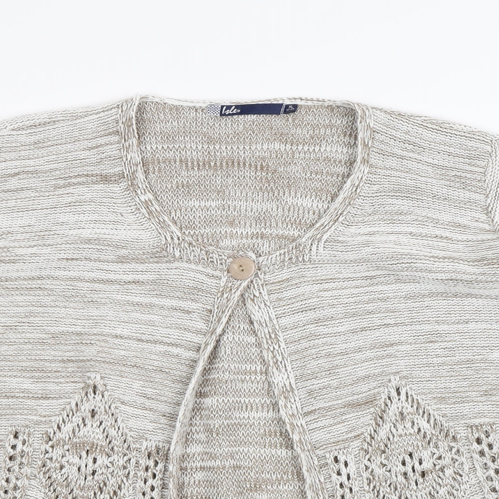 Isle Womens Beige   Cardigan Jumper Size XL