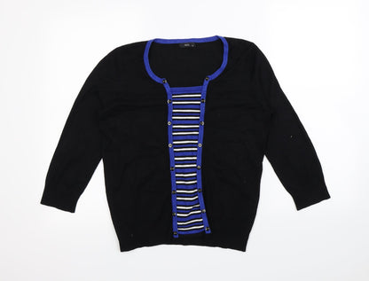 M&Co Womens Black   Pullover Sweatshirt Size 12