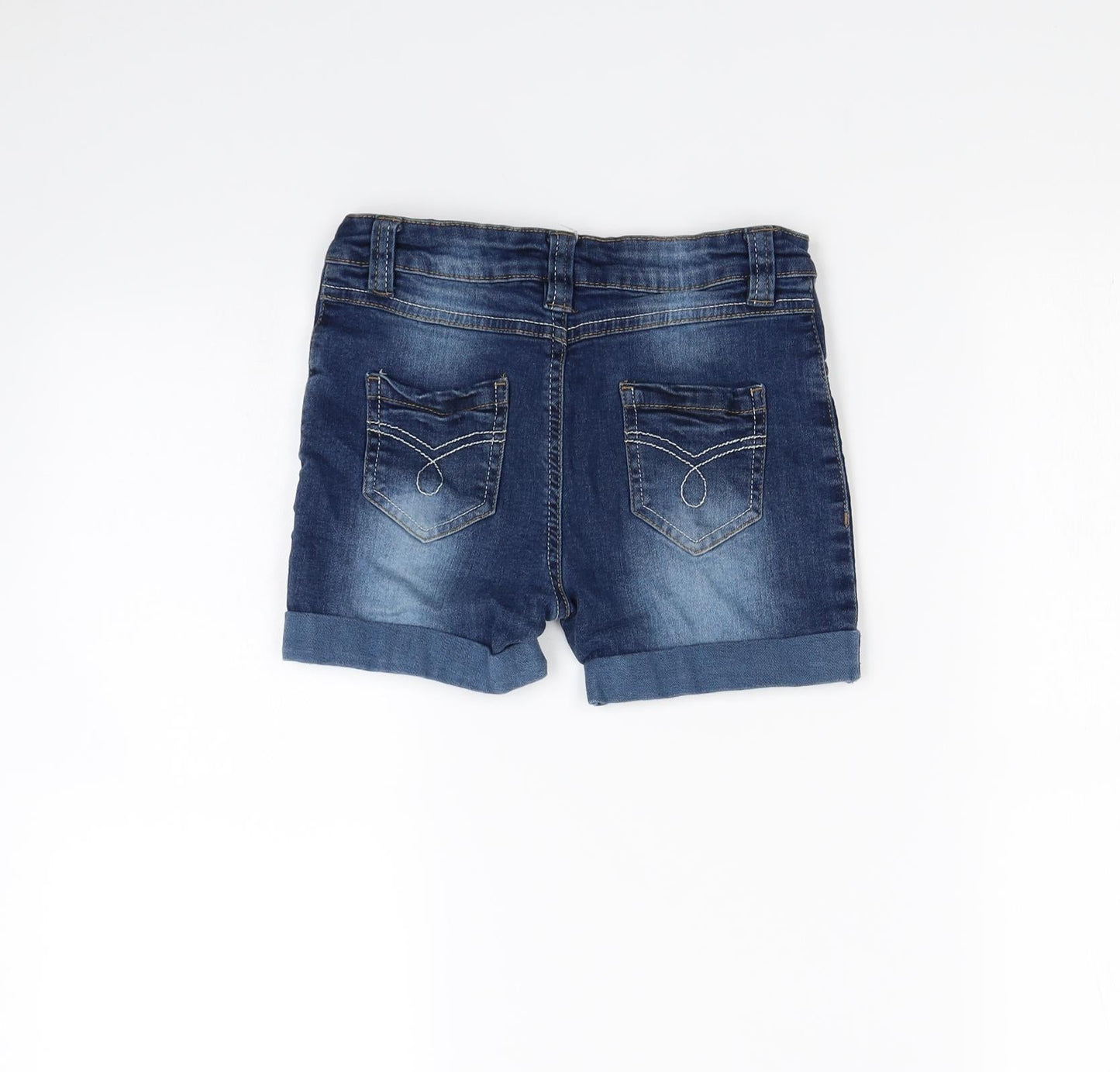 Denim & Co. Girls Blue   Cut-Off Shorts Size 9 Years