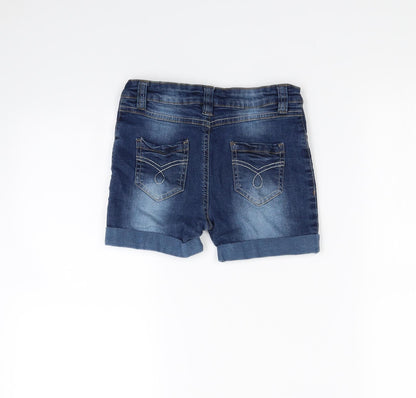 Denim & Co. Girls Blue   Cut-Off Shorts Size 9 Years