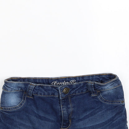 Denim & Co. Girls Blue   Cut-Off Shorts Size 9 Years