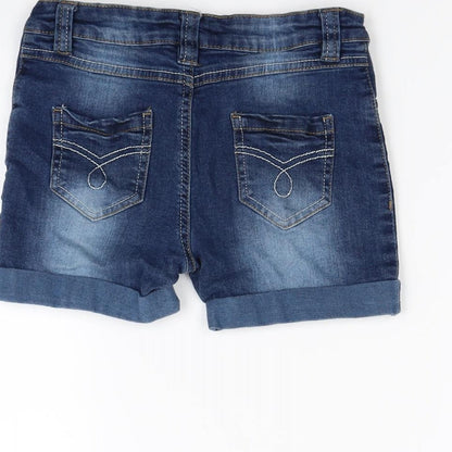 Denim & Co. Girls Blue   Cut-Off Shorts Size 9 Years