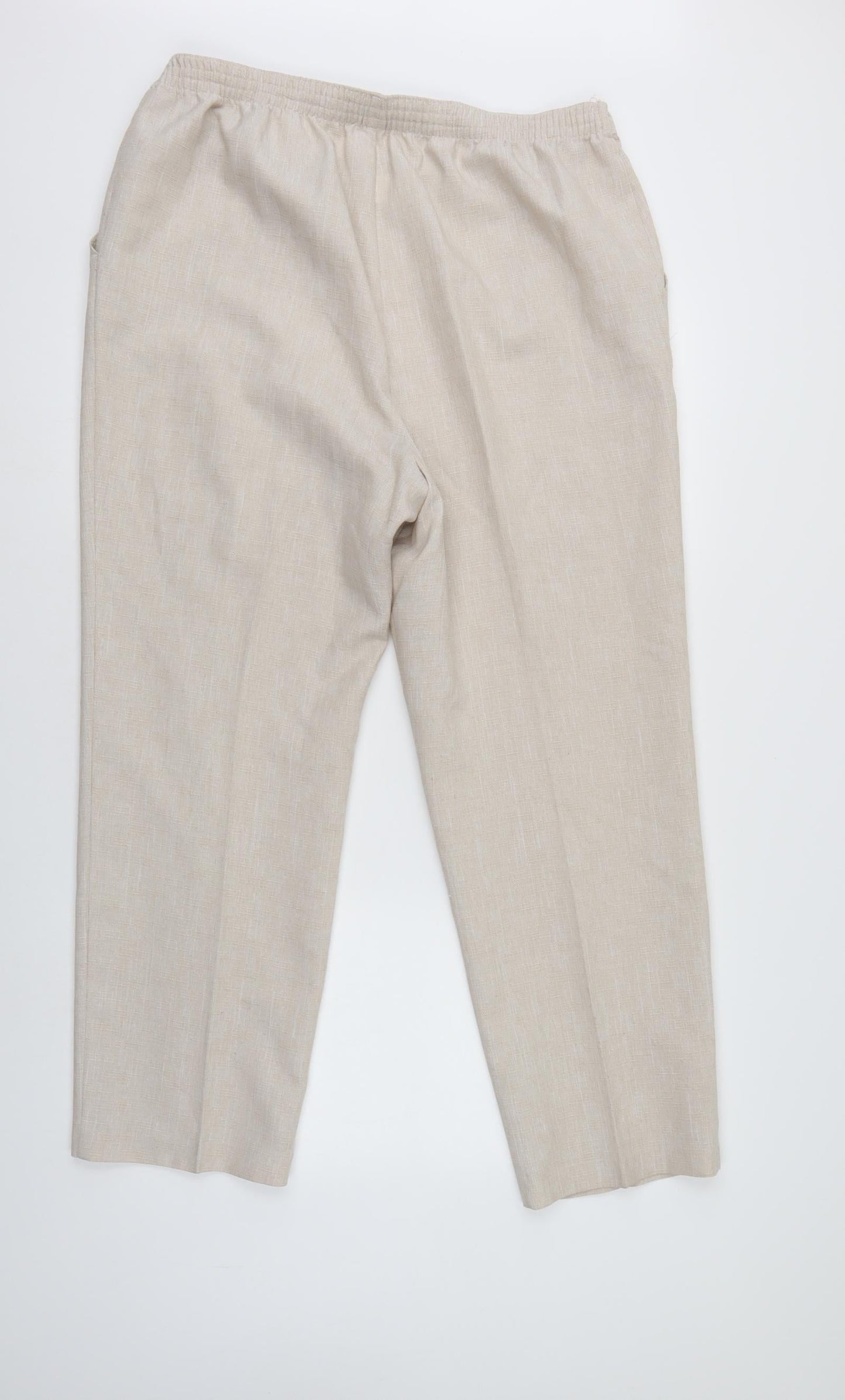 Womens UK Size 18 Marks and Spencer Regular Fit  Ivory Trousers