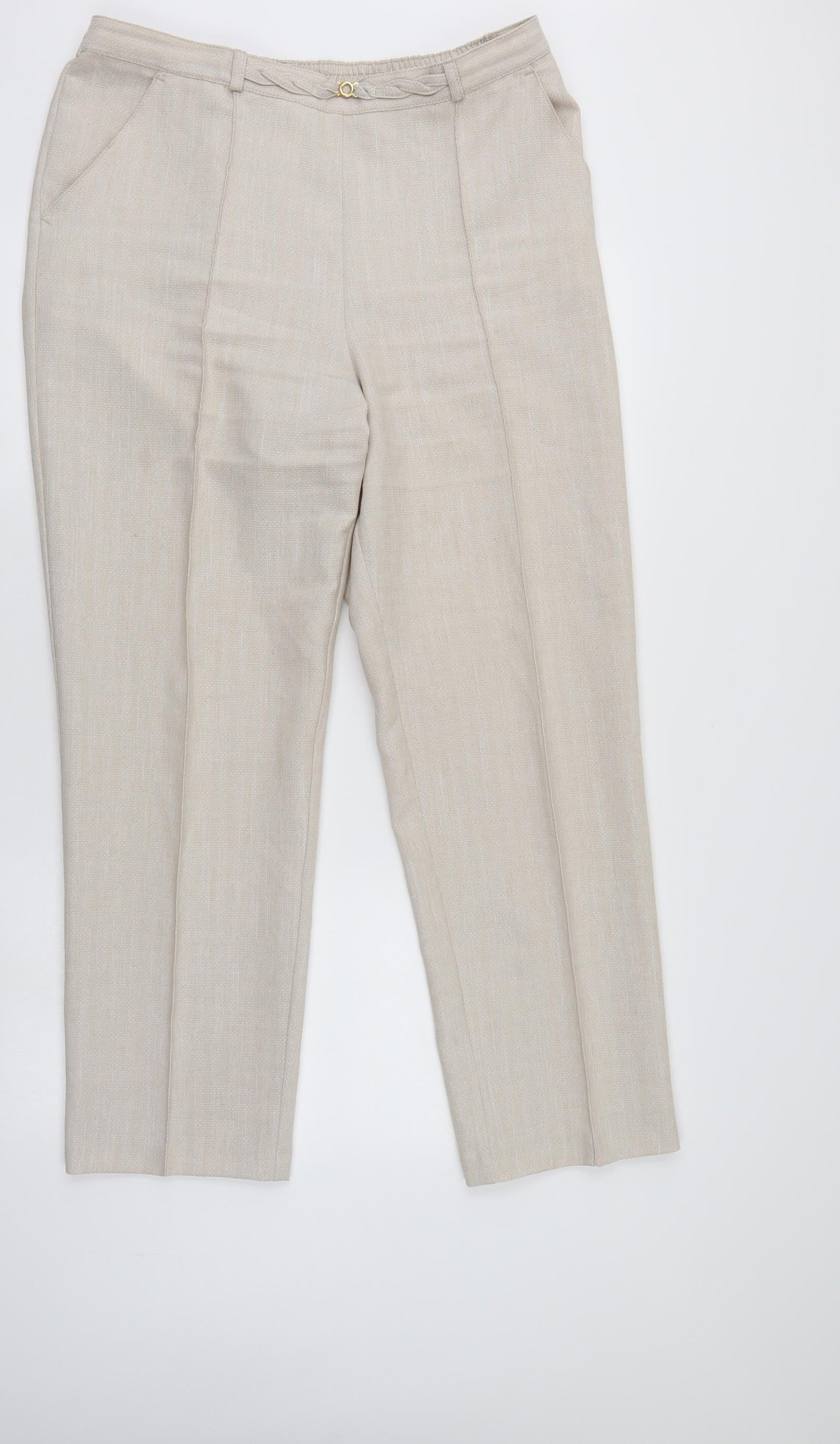 M&S Womens Ivory   Trousers  Size 14 L28 in