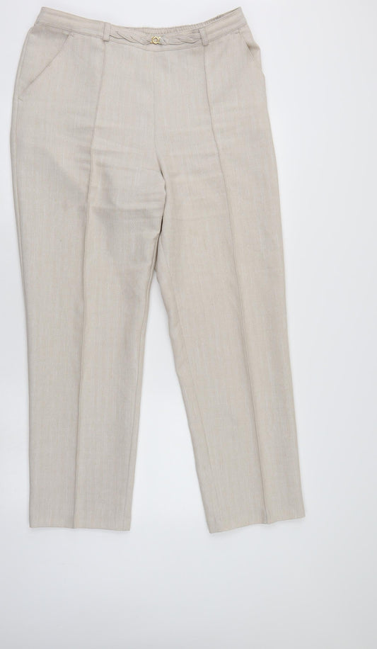 M&S Womens Ivory   Trousers  Size 14 L28 in