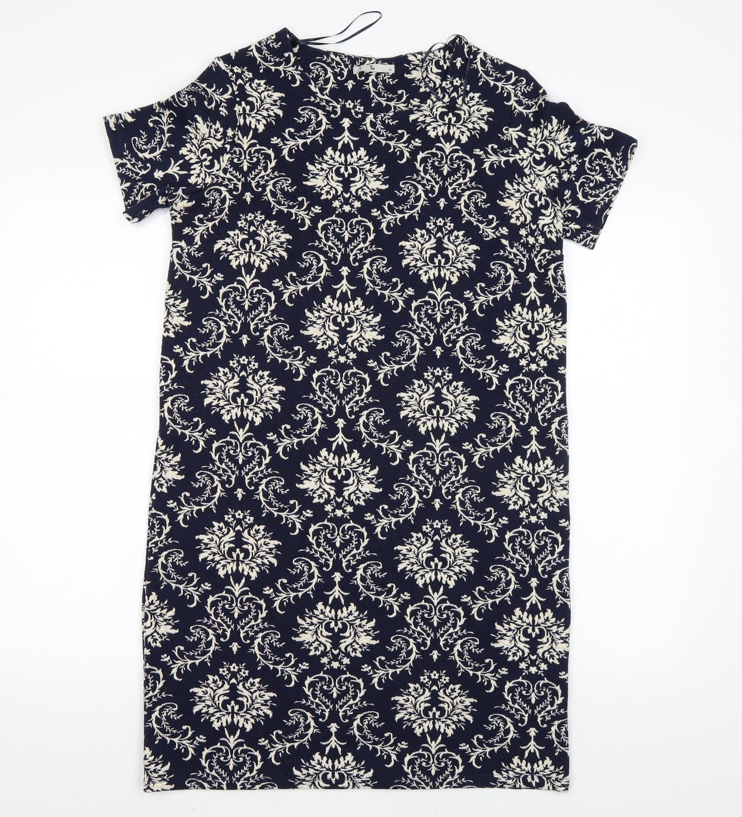 TU Womens Blue Floral  Pencil Dress  Size 10