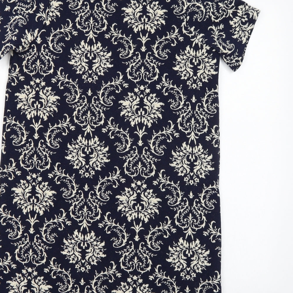 TU Womens Blue Floral  Pencil Dress  Size 10