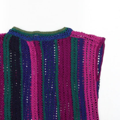 Womens UK Size  Preworn Multicoloured Basic Tank