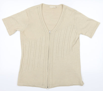 Daxon Womens Beige   Cardigan Jumper Size M