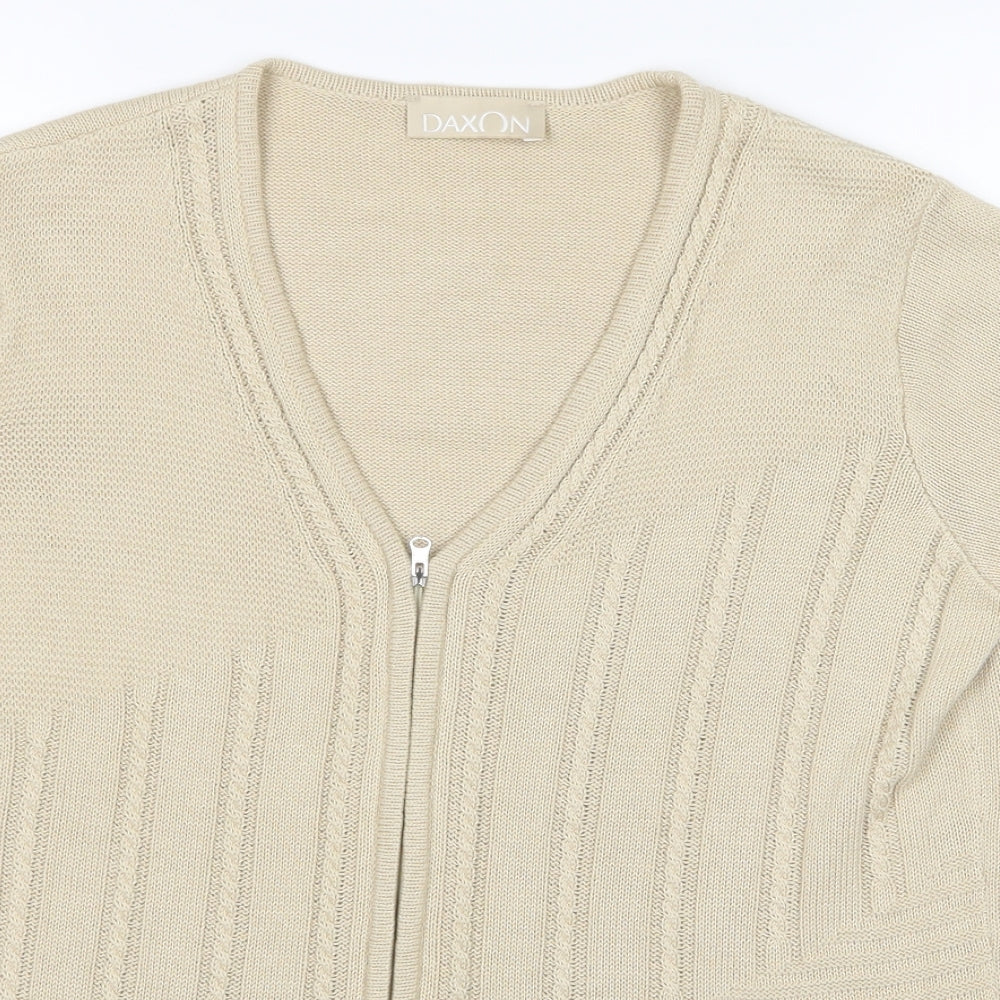 Daxon Womens Beige   Cardigan Jumper Size M