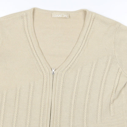 Daxon Womens Beige   Cardigan Jumper Size M