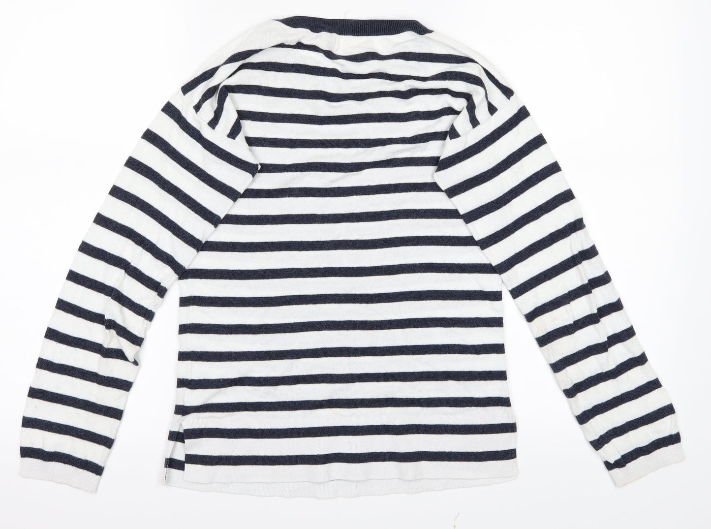 Cape Daisy Womens Black Striped  Basic T-Shirt Size 8
