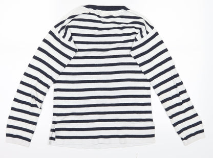 Cape Daisy Womens Black Striped  Basic T-Shirt Size 8