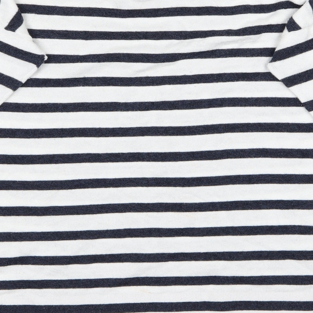 Cape Daisy Womens Black Striped  Basic T-Shirt Size 8