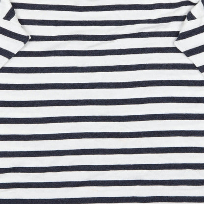 Cape Daisy Womens Black Striped  Basic T-Shirt Size 8