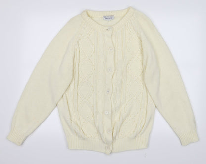 Trendy Womens White   Cardigan Jumper Size M