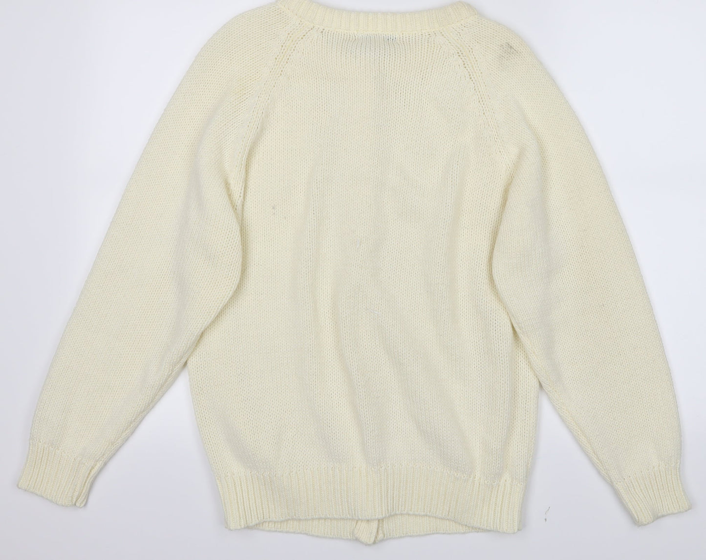 Trendy Womens White   Cardigan Jumper Size M