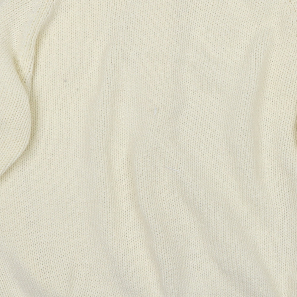 Trendy Womens White   Cardigan Jumper Size M