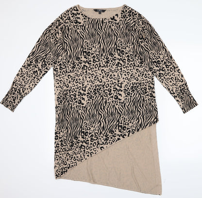 Debenhams Womens Brown Animal Print  Shirt Dress  Size 14