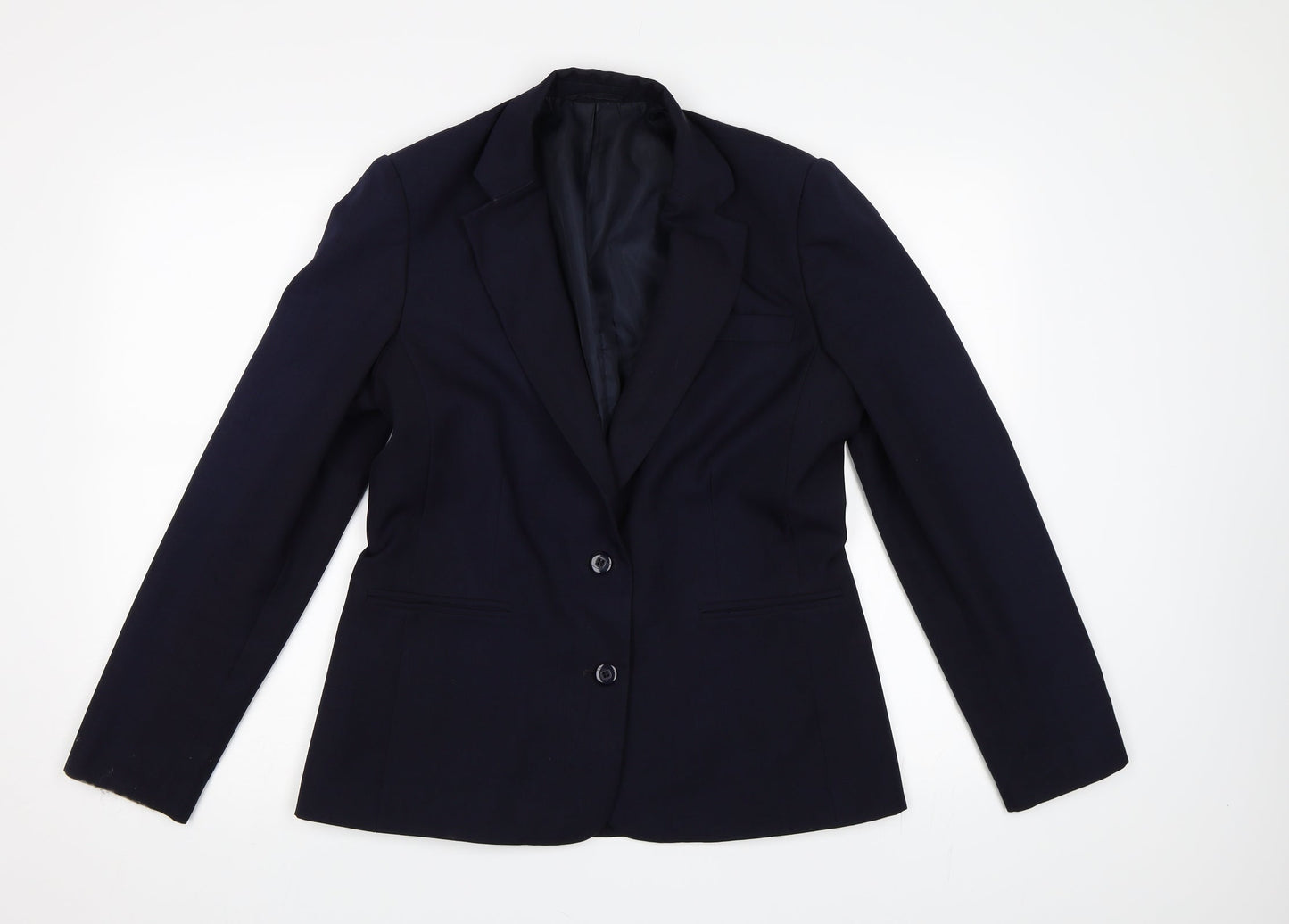 TESCO Womens Blue  Rayon Jacket Suit Jacket Size 12