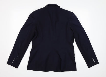 TESCO Womens Blue  Rayon Jacket Suit Jacket Size 12