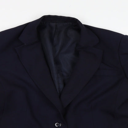 TESCO Womens Blue  Rayon Jacket Suit Jacket Size 12