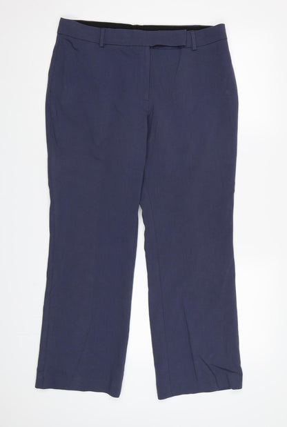 Womens UK Size 14 Marks and Spencer Regular Fit Dress Pants Blue Trousers