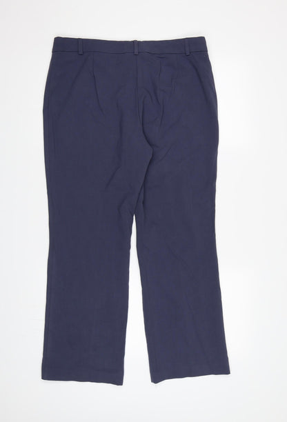 Womens UK Size 14 Marks and Spencer Regular Fit Dress Pants Blue Trousers