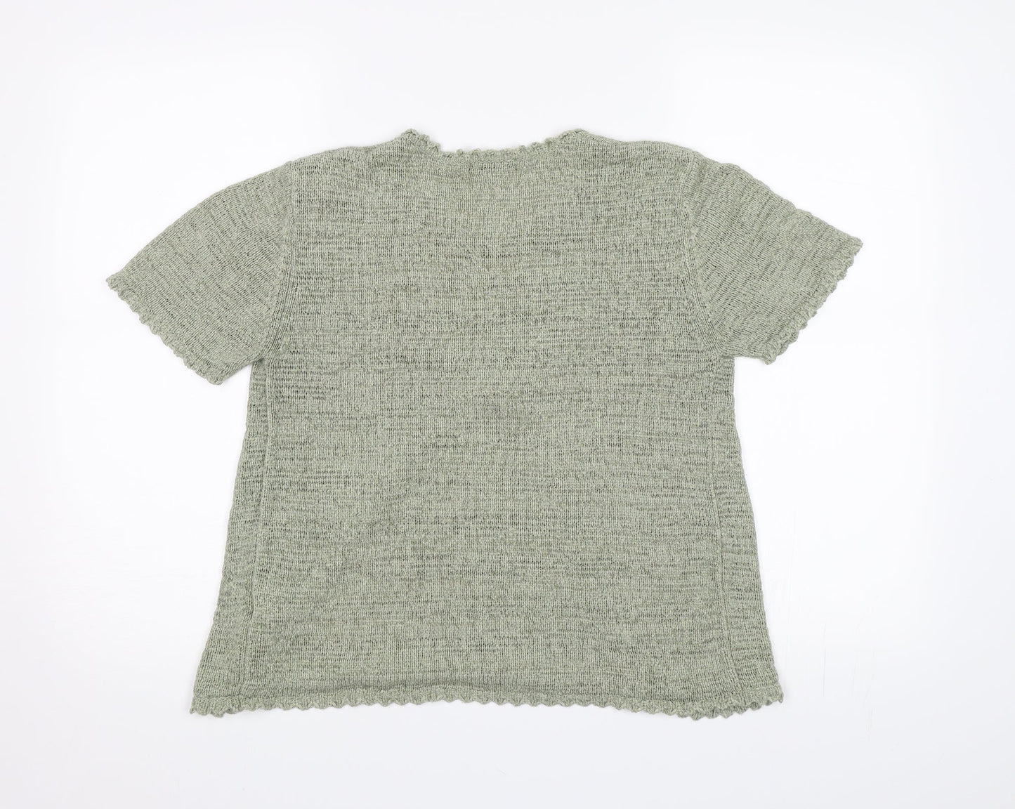 BM casual Womens Green Striped Knit Pullover Jumper Size S