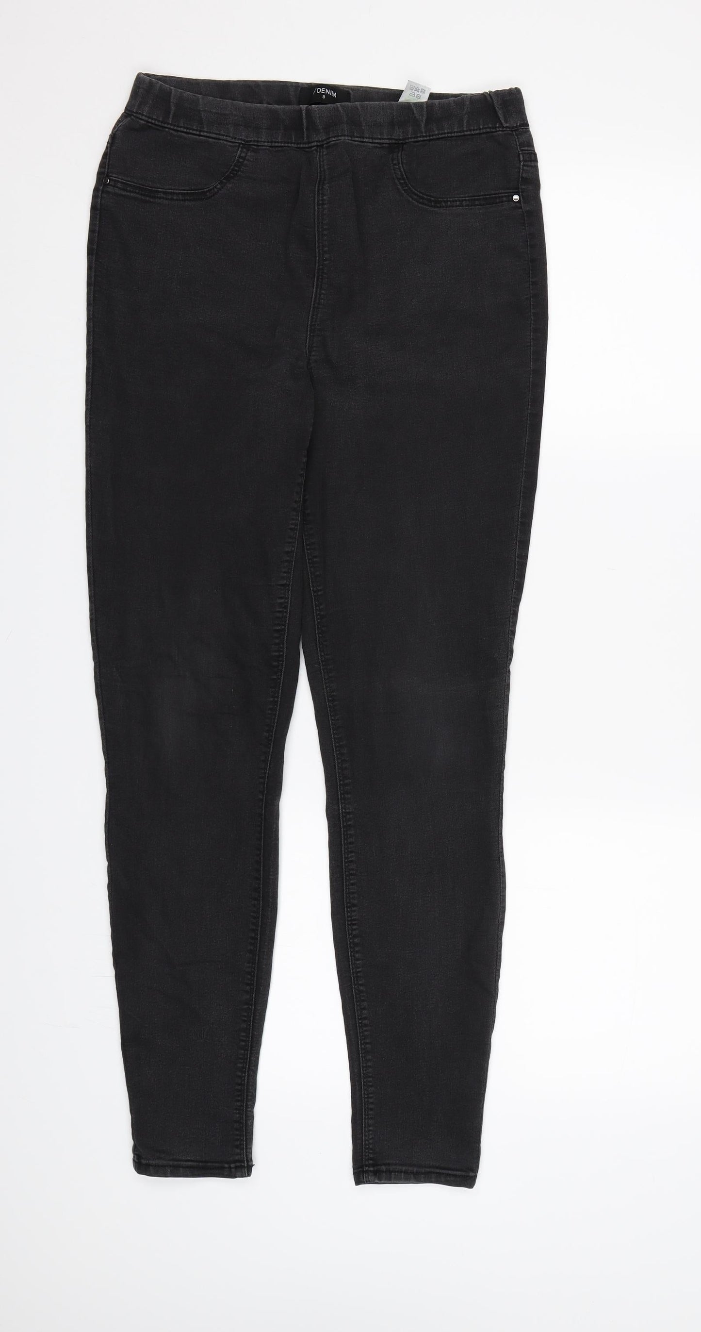 Womens UK Size 8 Papaya Regular Fit Jegging Black Jeans