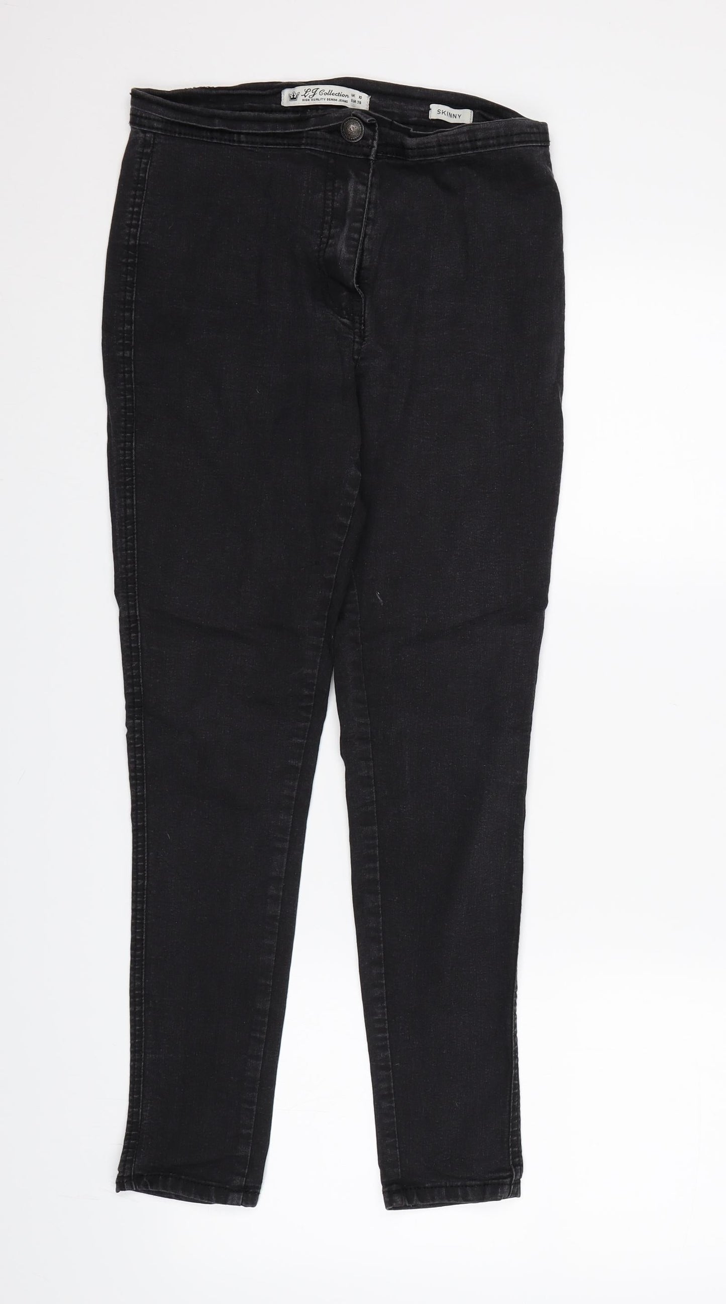 JM Collection Womens Black  Denim Skinny Jeans Size 10 L26 in
