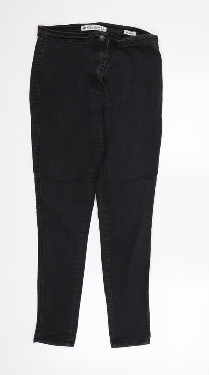 JM Collection Womens Black  Denim Skinny Jeans Size 10 L26 in