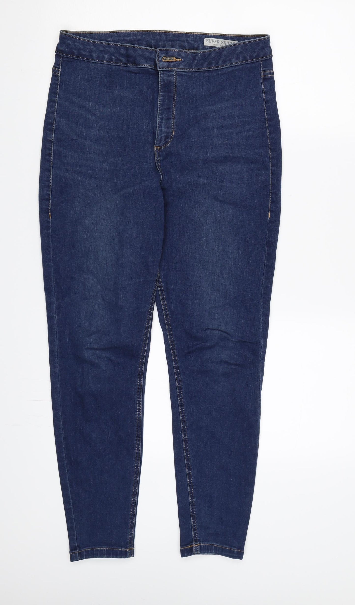 Womens UK Size 12 Preworn Regular Fit Skinny Blue Jeans