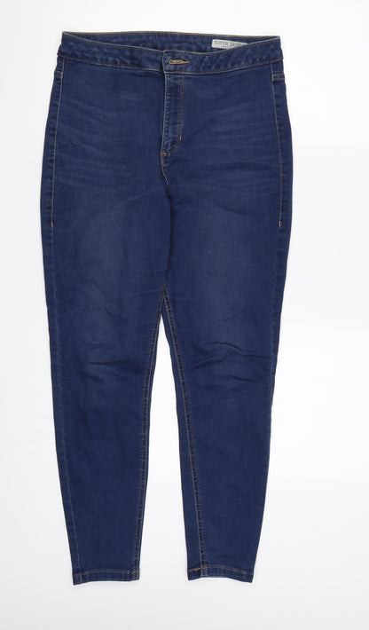 Womens UK Size 12 Preworn Regular Fit Skinny Blue Jeans