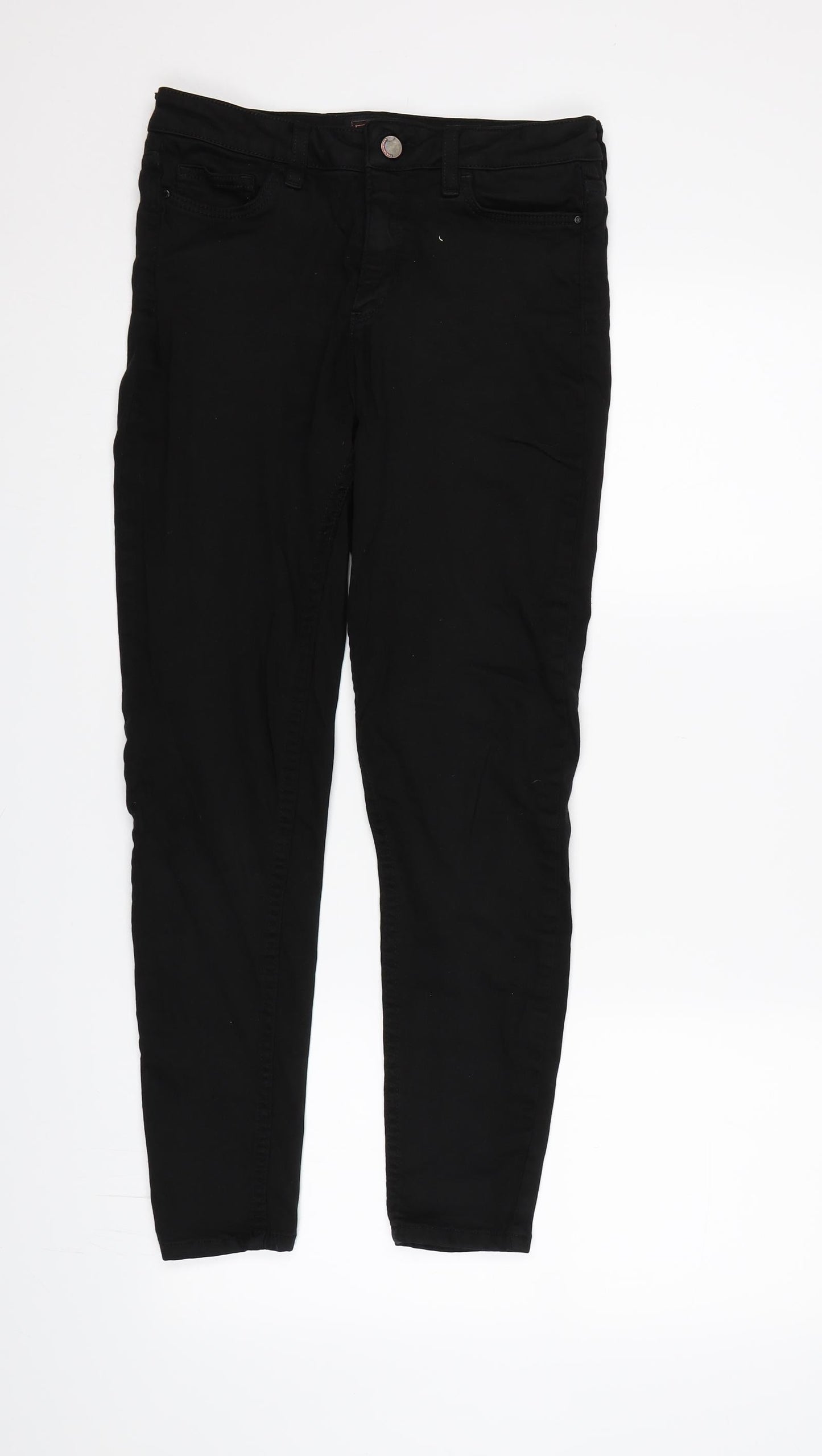 F&F Womens Black  Denim Skinny Jeans Size 10 L26 in