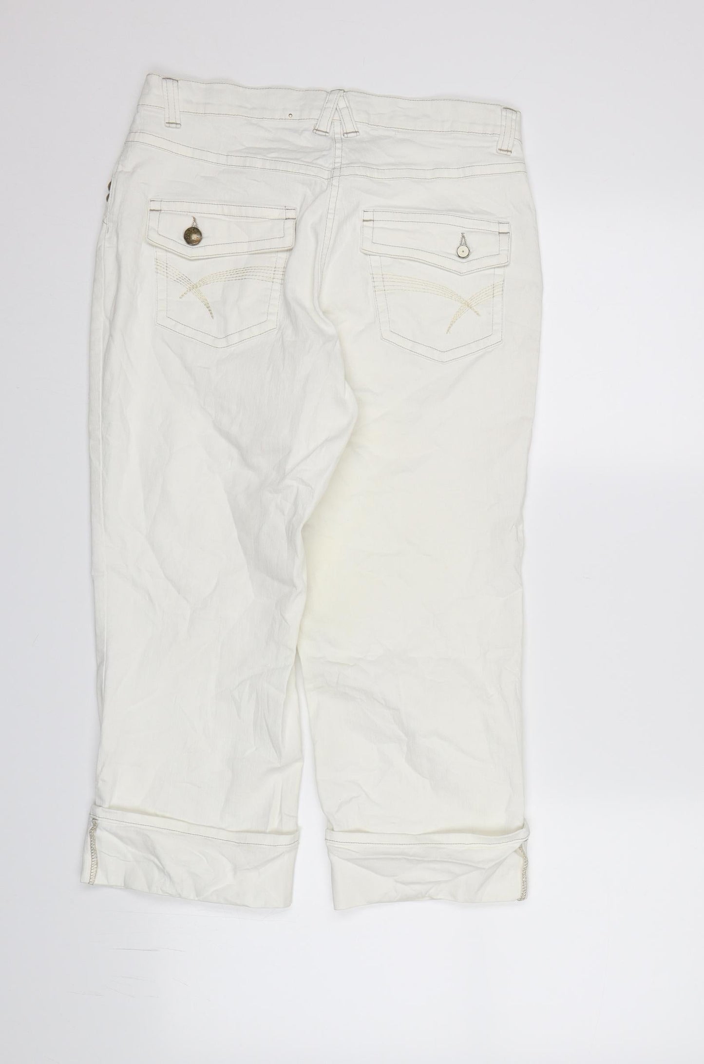 Gerry Weber Womens White   Cropped Trousers  L21 in