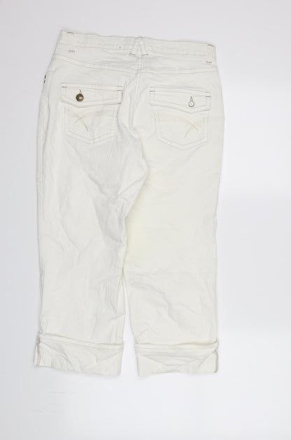 Gerry Weber Womens White   Cropped Trousers  L21 in