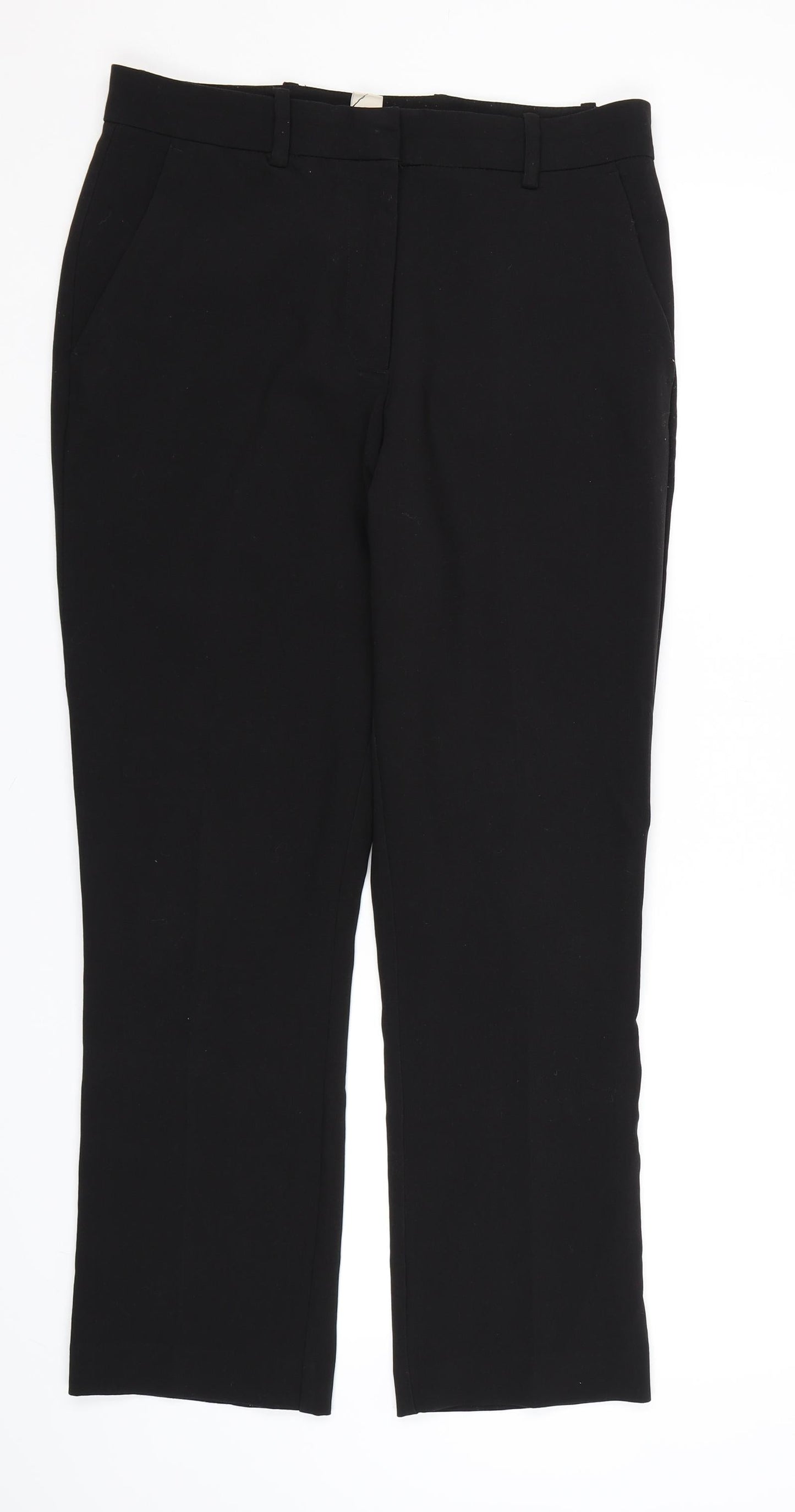 Womens UK Size 12 H&M Regular Fit Dress Pants Black Trousers