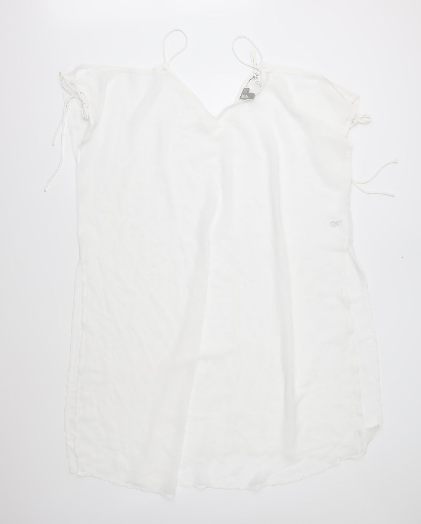 ASOS Womens White  Chiffon Tunic Blouse Size 10  - Swim