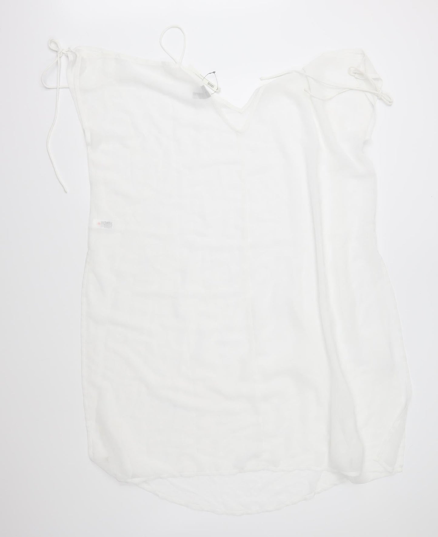 ASOS Womens White  Chiffon Tunic Blouse Size 10  - Swim