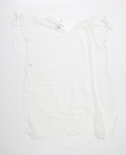 ASOS Womens White  Chiffon Tunic Blouse Size 10  - Swim