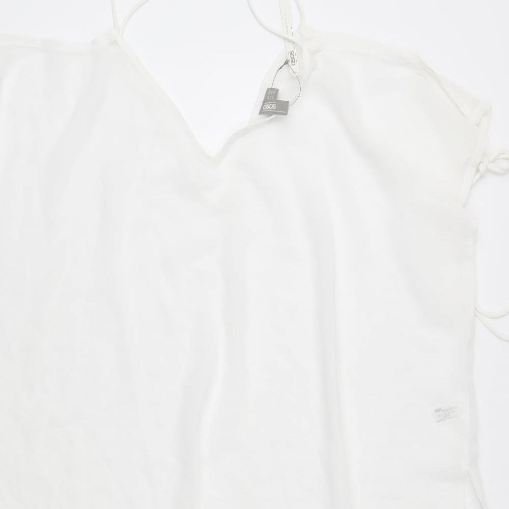 ASOS Womens White  Chiffon Tunic Blouse Size 10  - Swim