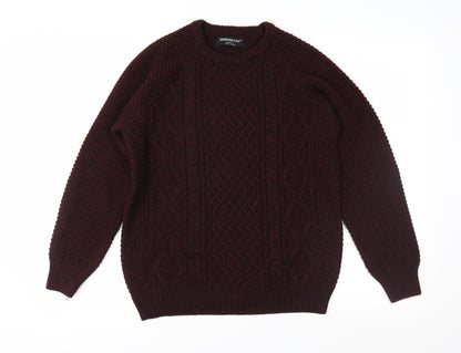 Cedar Wood State Mens Purple  Knit Pullover Jumper Size S