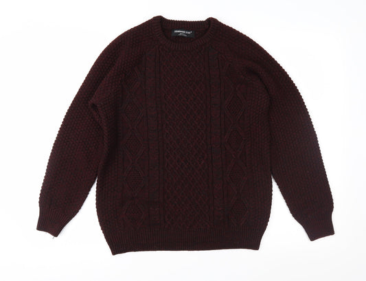 Cedar Wood State Mens Purple  Knit Pullover Jumper Size S