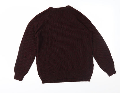 Cedar Wood State Mens Purple  Knit Pullover Jumper Size S