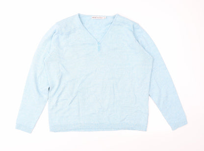 EWM Womens Blue  Knit Pullover Jumper Size L